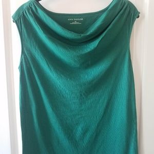 Ann Taylor Green Cowl Neck Blouse